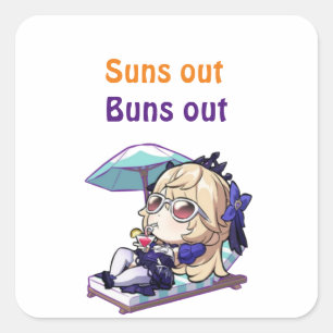honkai star rail. Zon uit, broodjes uit Vierkante Sticker