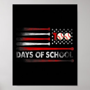Honkbal 100 dagen Baseball 100e dag thee Poster