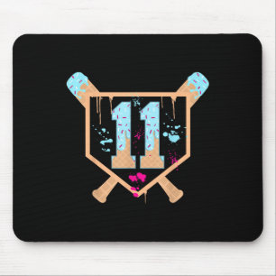 Honkbal 11 jaar oude Ice Cream Drip 11e verjaardag Muismat