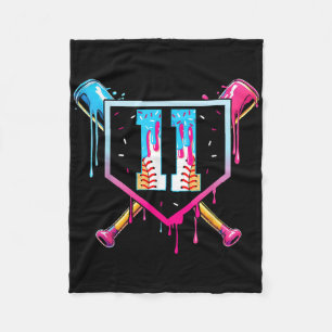 Honkbal 11 jaar oude ijsdrip 11e verjaardag fleece deken