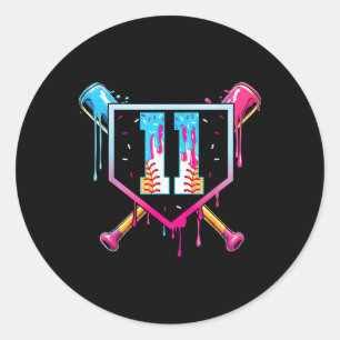 Honkbal 11 jaar oude ijsdruppel 11e verjaardag ronde sticker