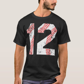 Honkbal 12 Jersey nummer T-shirt