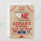 Honkbal 1e verjaardag jongen kaart (Voorkant)