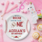 Honkbal 1e verjaardag jongen papieren bordje (Feest)