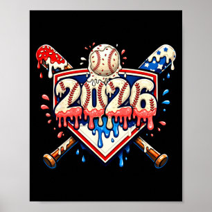 Honkbal 2026 Ijsdrip Vleermuizen Voor Jongens Verj Poster