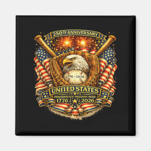 Honkbal 250 Jaar 1776-2026 250ste Verjaardag 4e Magneet