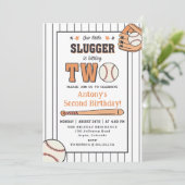 Honkbal 2e Verjaardag  Rookie Party Kaart (Staand voorkant)