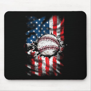 Honkbal 4 juli Amerikaanse vlag Mannen Boys Muismat