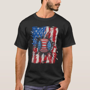 honkbal 4 juli Mannen Amerikaanse vlag T-shirt