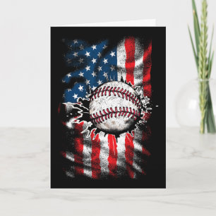Honkbal 4 juli VS Amerikaanse vlag Mannen Jongens Kaart