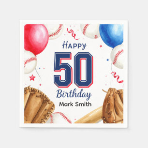 Honkbal 50ste verjaardag servet