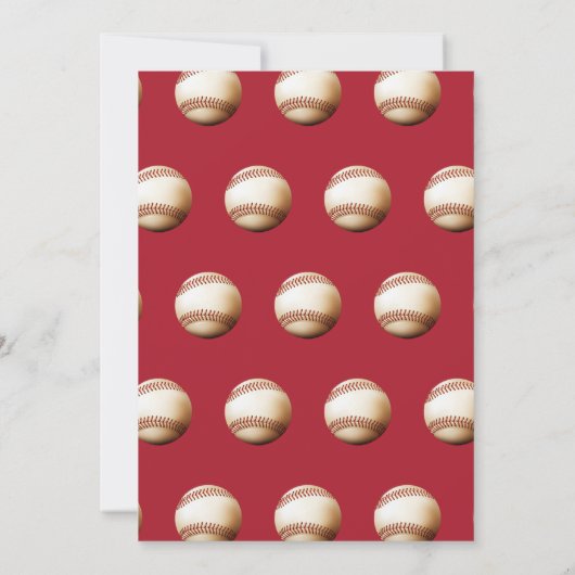 Honkbal 5e Vijf Verjaardag Uitnodiging (Achterkant)