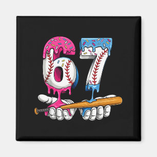Honkbal 67 Ijsdruppel Zes Zeven Jongens Grappig Me Magneet