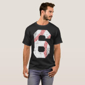 Honkbal 6 Jersey nummer T-shirt (Voorkant volledig)
