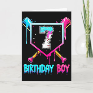 Honkbal 7 jaar verjaardag jongen ijs druppel 7e ve kaart