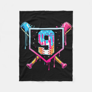 Honkbal 9 Jaar Oude Ijs Drip 9e Verjaardag Bo Fleece Deken
