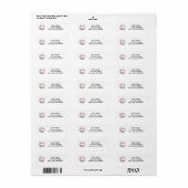 Honkbal adreslabels etiket (Full Sheet)