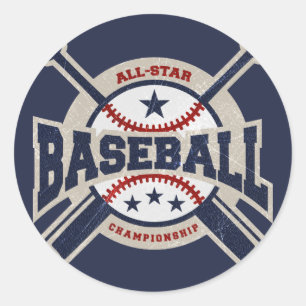 Honkbal All Star Team Sport Verjaardagsfeest Ronde Sticker