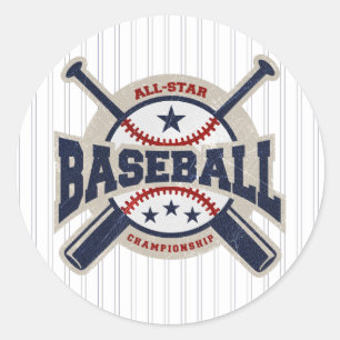 Honkbal All Star Team Sport Verjaardagsfeestje Ronde Sticker