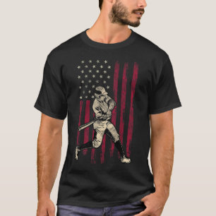 Honkbal Amerikaanse vlag 4 juli T-shirt GIF