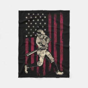 Honkbal Amerikaanse vlag 4 juli T-shirt GIF Fleece Deken