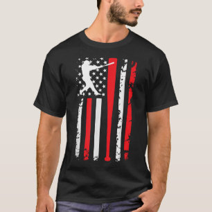  honkbal Amerikaanse vlag honkbal geesten T-shirt