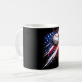 Honkbal amerikaanse vlag jongens meisjes mannen vr koffiemok (Voorkant links)