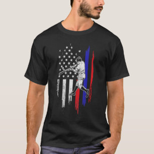 Honkbal Amerikaanse vlag USA 4 van juli T-shirt
