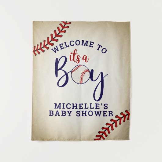 Honkbal baby shower achtergrond wandkleed (Voorkant)