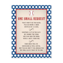 Honkbal Baby shower Breng een Boek Verzoek Briefka