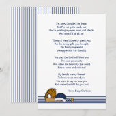 Honkbal Baby shower Dank je wel briefje met gedich Kaart (Voorkant / Achterkant)