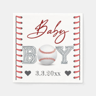 Honkbal Baby shower gepersonaliseerd Servet