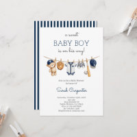 Honkbal baby shower jongens uitnodiging