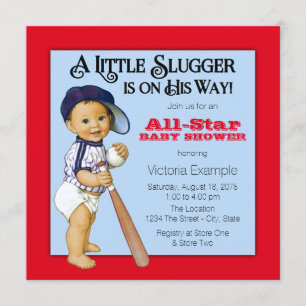 Honkbal Baby Shower Kaart