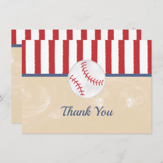 Honkbal Baby shower of Verjaardag Dank u kaart (Voorkant / Achterkant)