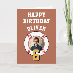 Honkbal Bal Kinderen Verjaardag Foto Kaart