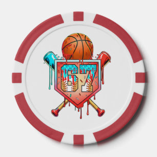 Honkbal Basketbal Jersey Nummer 67 Drip Sport Poker Chips