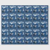 Honkbal Batter Catcher Umpire Blue Gift Cadeaupapier (Vlak)