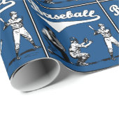 Honkbal Batter Catcher Umpire Blue Gift Cadeaupapier (Rol Hoek)