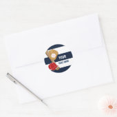 Honkbal Blauw Gestreepte Verjaardag Party Stickers (Envelop)
