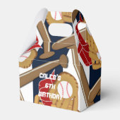 Honkbal Blauw Gestreepte Verjaardagsfeestvoordeeld Bedankdoosjes (Voorkant Zijde)