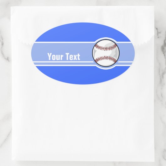 Honkbal; Blauw Ovale Sticker (Tas)