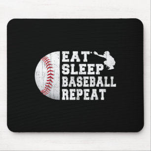 Honkbal Catcher Eten Slapen Herhalen Jeugd Jongens Muismat