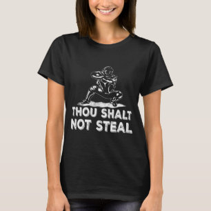 Honkbal Catcher Gij Zult Niet Stelen Religieus Bi T-shirt