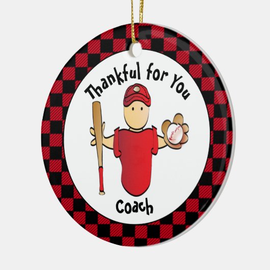 Honkbal Coach Bedankt Cadeau Idee Keramisch Ornament (Links)