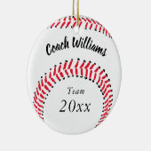 Honkbal Coach Gepersonaliseerde Kerstmis Keramisch Ornament (Rechts)