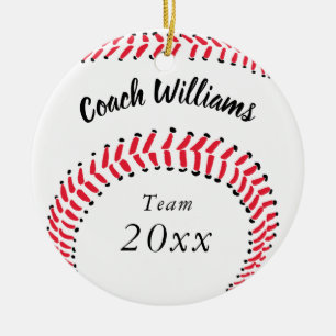 Honkbal Coach Gepersonaliseerde Kerstmis Keramisch Ornament