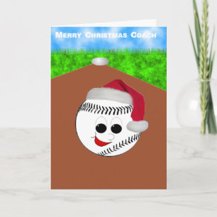 Honkbal Coach Kerstmis Feestdagen Kaart