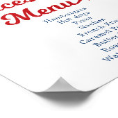 Honkbal Concessies Stand Verjaardag Menu Poster (Hoek)