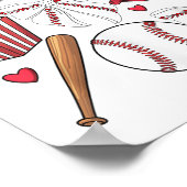 Honkbal Coquette Bow Vrouwen Meisjes Baseball Chee Poster (Hoek)